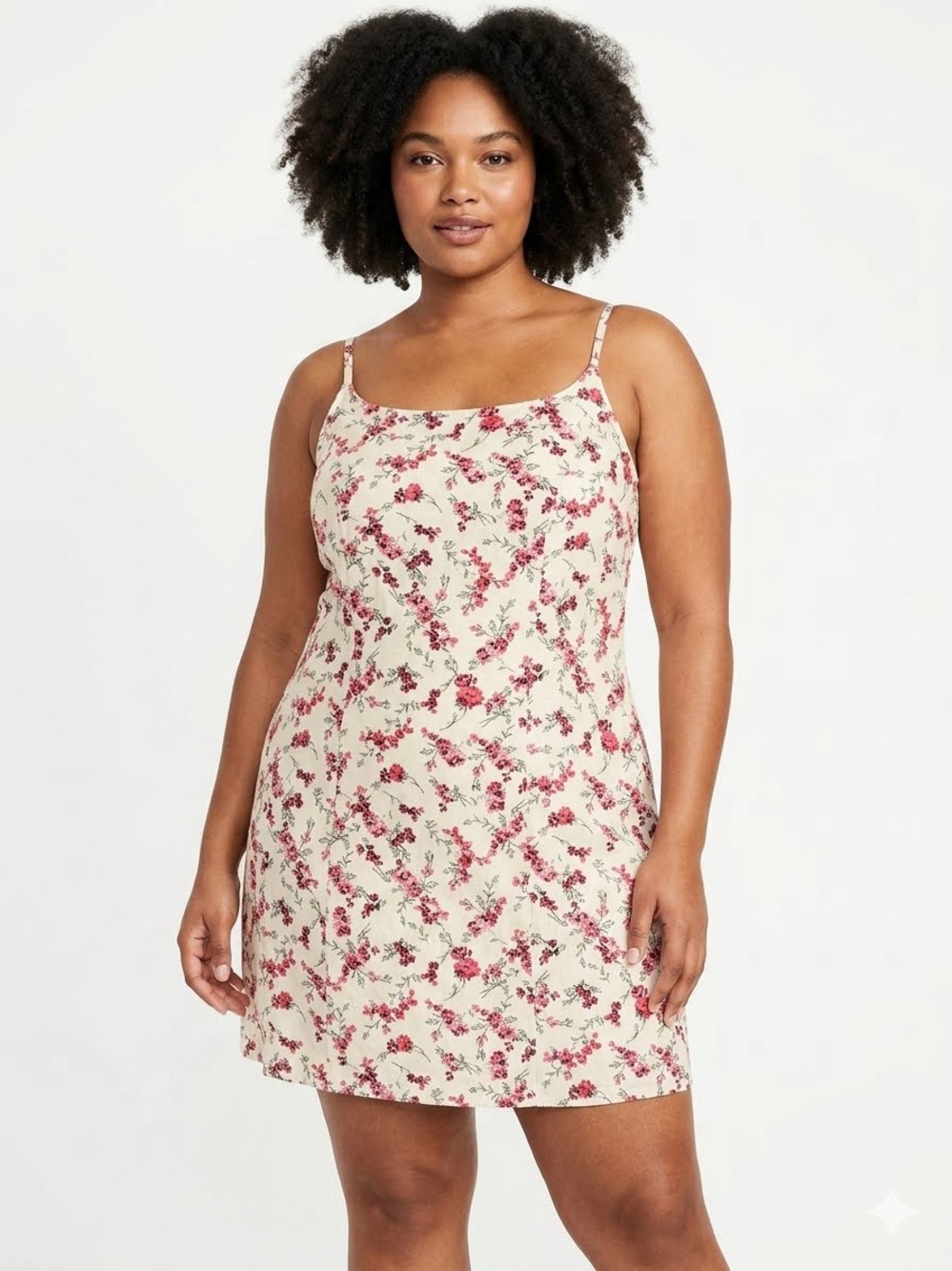 a new day Floral Slip Dress in Cream and Pink